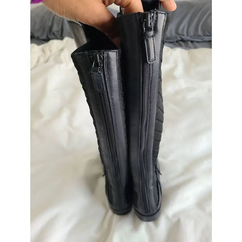 Cole Haan Womens Leather Upper Buckle Strap Accent Imogene Boot II Black Size 5B